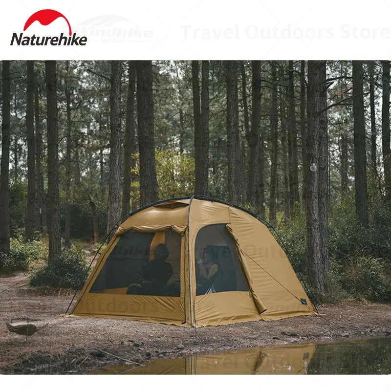 Naturehike Dune 7.6 Camping Tent 2 People 4 Season Tent Ultralight PU2000mm Outdoor Travel iking Tent With Chimney Screen Window
