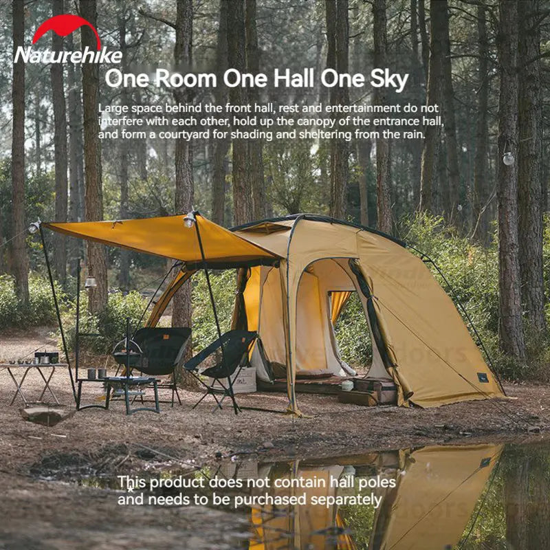 Naturehike Dune 7.6 Camping Tent 2 People 4 Season Tent Ultralight PU2000mm Outdoor Travel iking Tent With Chimney Screen Window