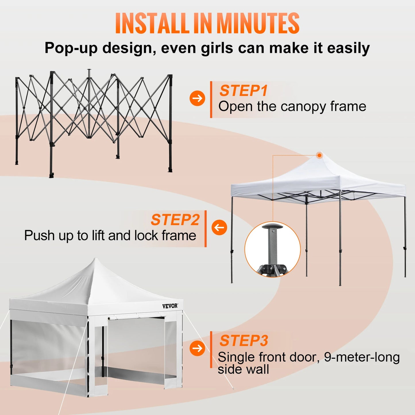 SucceBuy 10x10 Pop Up Canopy Tent Outdoor Ten with Removable Sidewalls and Wheeled Bag Instant Portable Shelter for Party Camp