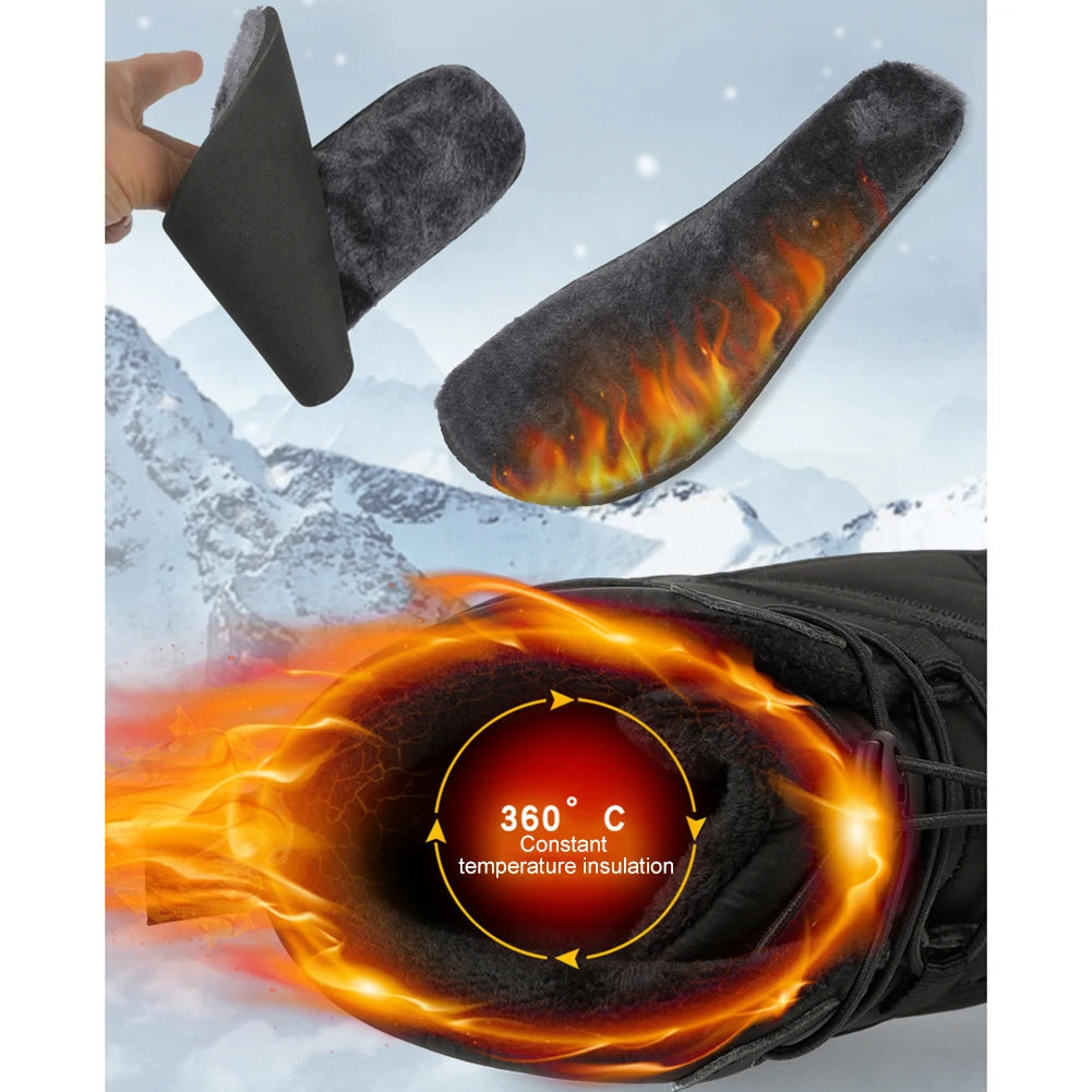 Winter Snow Boots Climbing Shoes Non Slip Winter Jogging Sneakers Waterproof High Top for Travel Climbing Hiking